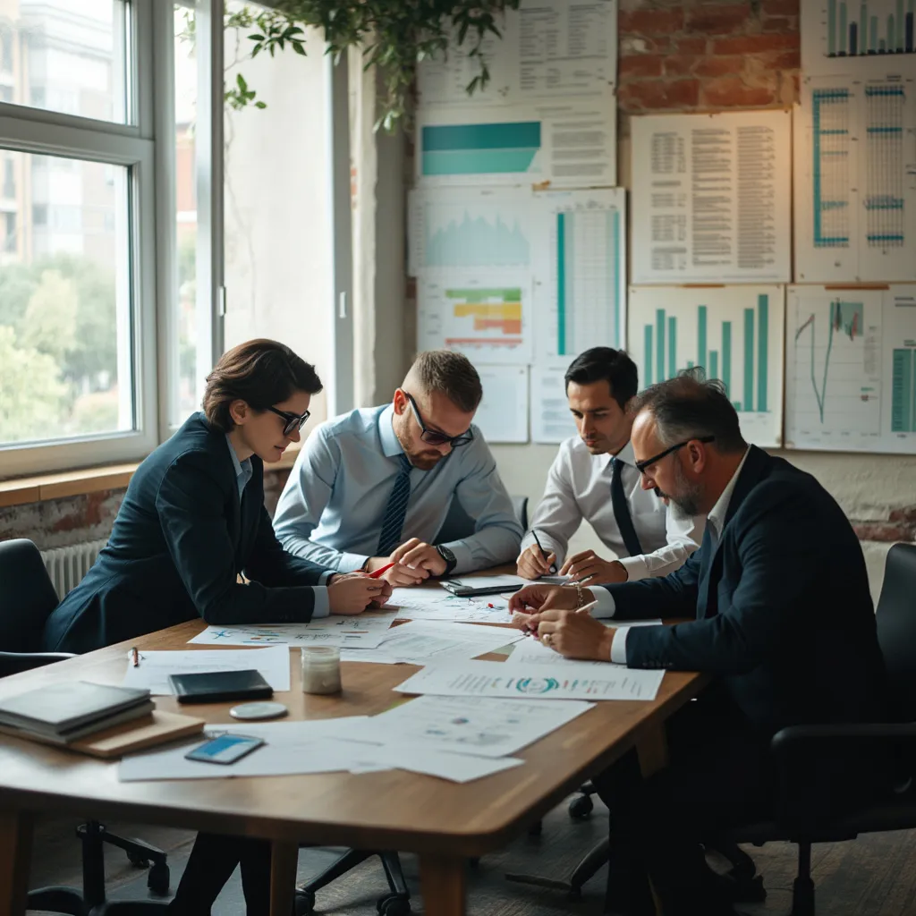Consultores analizando datos empresariales